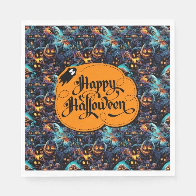 Blå Halloween Pappersservett (Framsidan)