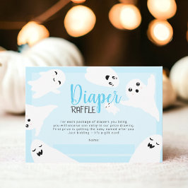 Blå Halloween spöken-dagerskur för raffle-bebisdus Tilläggskort