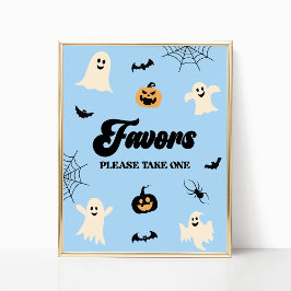 Blå Halloween-spökfest Fördelar Skylt