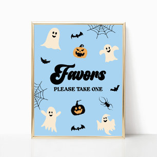 Blå Halloween-spökfest Fördelar Skylt