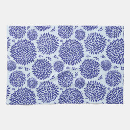Blå handdragen Flower mönster Kökshandduk