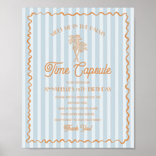 Blå Handflatan Vår Pastel Beach Time Capsule Poster
