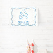 Blå Handritad Vinter Après Ski Sällskapsresa för O