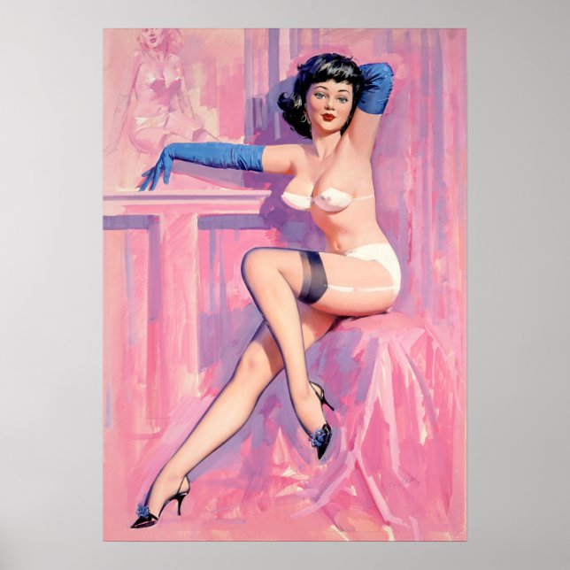 Blå handskar, Pinup Poster (Framsidan)