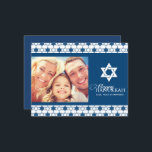 Blå Hanukkah-stjärnor av David Mönster Photo Moder Helg Vykort<br><div class="desc">Designad av tjock*fa*tin. Enkel att anpassa med egen text,  bild eller bild. Kontakta tjock*fa*tin direkt om du vill ha anpassningsbar. Avgifter för anpassningsbar gäller. www.zazzle.com/fat_fa_tin www.zazzle.com/color_therapy www.zazzle.com/fatfatin_blue_knot www.zazzle.com/fatfatin_red_knot www.zazzle.com/fatfatin_mini_me www.zazzle.com/fatfatin_box www.zazzle.com/fatfatin_design www.zazzle.com/fatfatin_ink.</div>