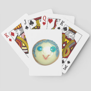 Blå Hår Emoji Konsttryck/Grafik Spel Kort