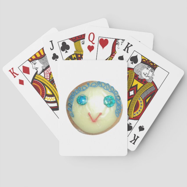 Blå Hår Emoji Konsttryck/Grafik Spel Kort (Baksidan)