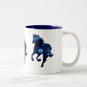 Blå häst 2-Tone Mugg