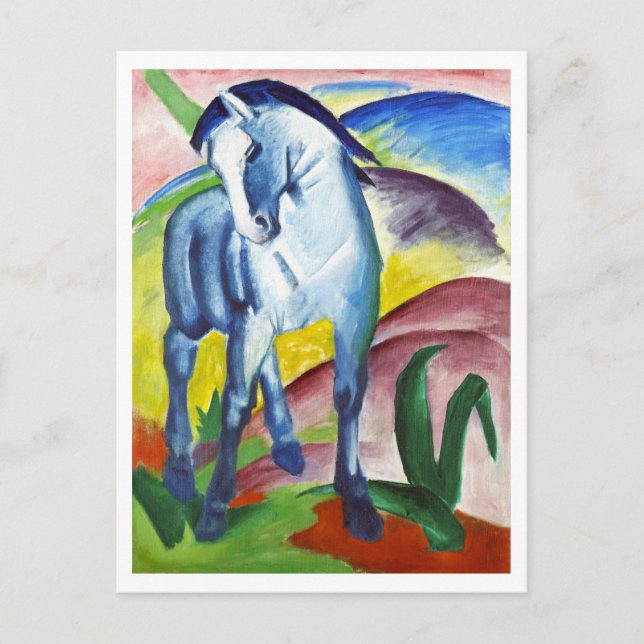 Blå häst av Franz Marc (1911) Vykort (Framsida)