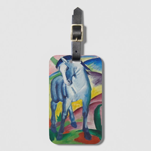 Blå häst av Franz Marc, Vintage finkonst Bagagebricka (Framsida vertikal)