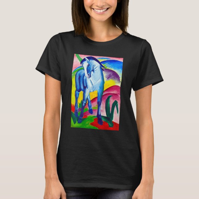 Blå Häst Franz Marc Expressionistisk Kubism Modern T Shirt (Framsida)