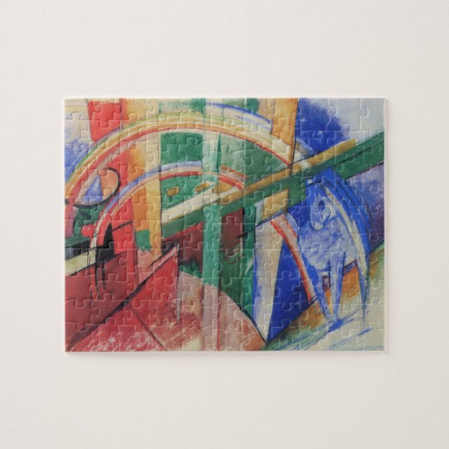 Blå häst med regnbåge av Franz Marc Pussel (Horisontell)