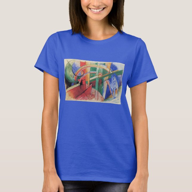 Blå häst med regnbåge av Franz Marc T Shirt (Framsida)