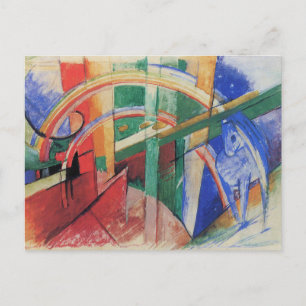 Blå häst med regnbåge av Franz Marc Vykort