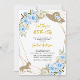 Blå häst och hatt Inbjudningskort för möhippan