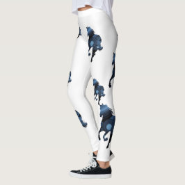 Blå hästar Art Anpassningsbar Leggings