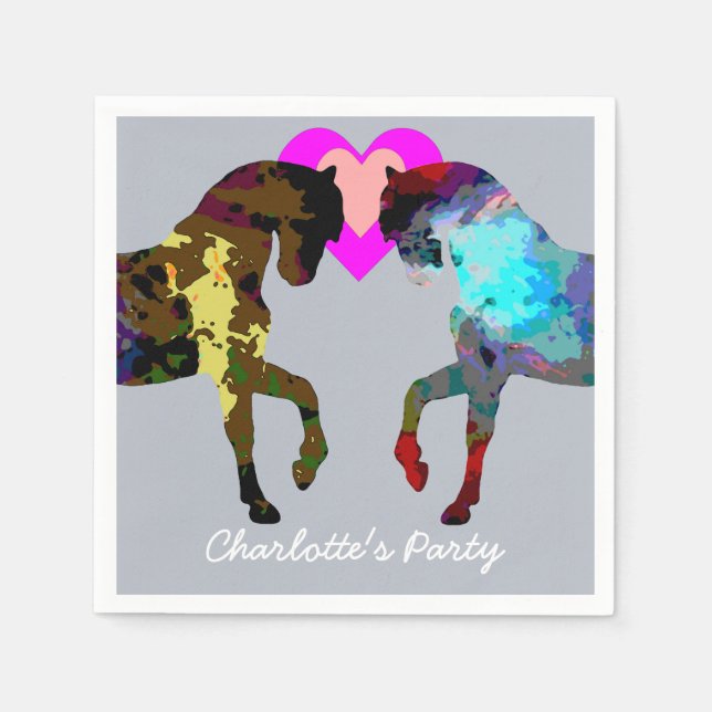 Blå hästar Personlig Pappra blöjor Pappersservett (Framsidan)