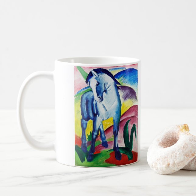 Blå hästmålning av Franz Marc Kaffemugg (Med munk)
