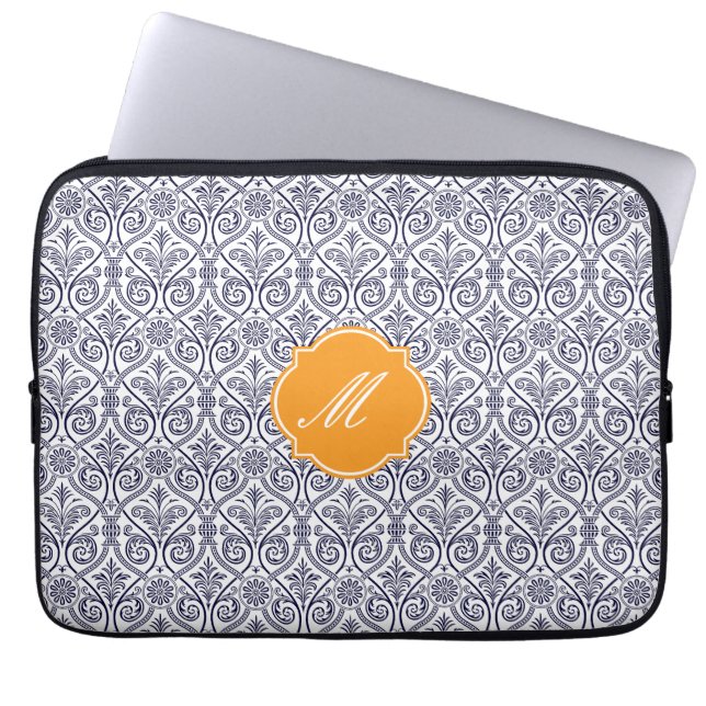 Blå havsabak Mönster Laptop sleeve (Framsidan)