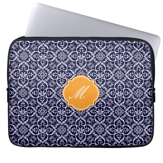 Blå havsabak Mönster Laptop sleeve (Framsidan)
