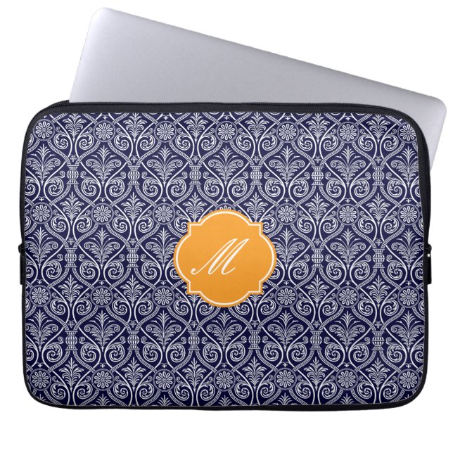 Blå havsabak Mönster Laptop sleeve (Framsidan)