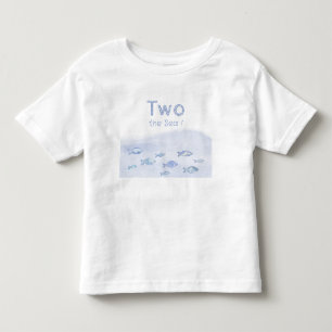 Blå havsfisk 2-års födelsedagsfest t shirt