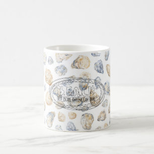 Blå havssnäckor från stranden kaffemugg