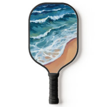 Blå havsvågor akvarell