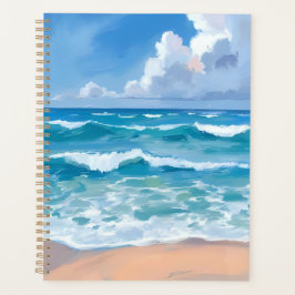Blå havsvågor | Strand Hav Aquarell