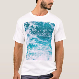 Blå havsvågor t shirt