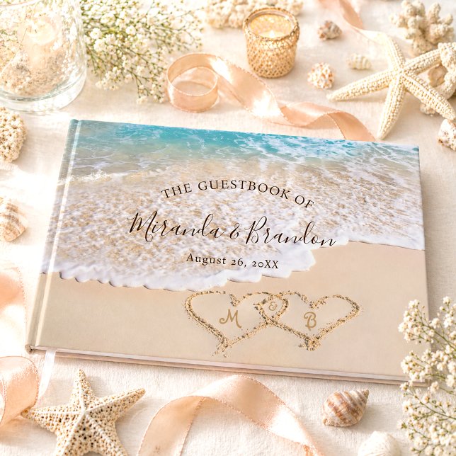 Blå Havsvågor Tropisk Strandbröllop Gästböcker (Skapare uppladdad)