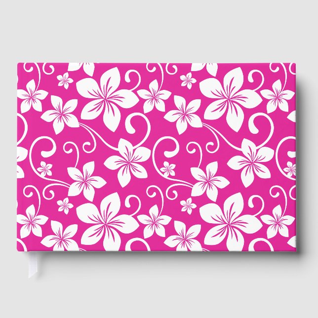 BLÅ HAWAII-MÖNSTER I VARM ROSA GÄSTBÖCKER (Framsida)