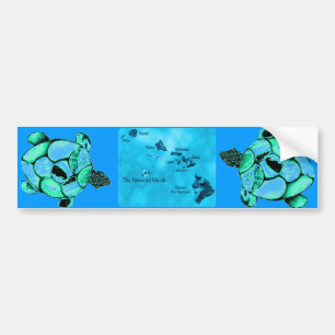 Blå Hawaiian Honu Turtle-stötdekal Bildekal