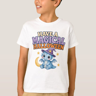 Blå Häxa Hatt Baby Drak Magisk Halloween Barn T Shirt