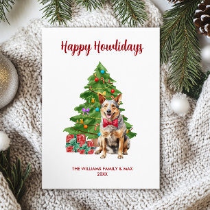 Blå Heeler-Hund familj jul Julkort