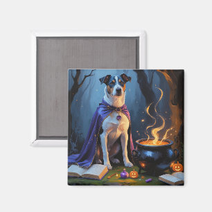 Blå Heeler Hund Whimsical Halloween-målning Magnet