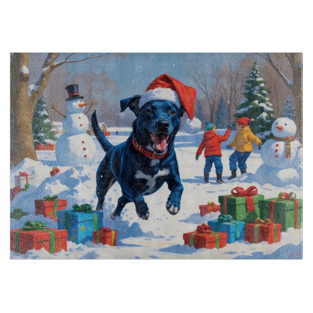 Blå Heeler Jul Festiv Snö Scen (Framsidan)