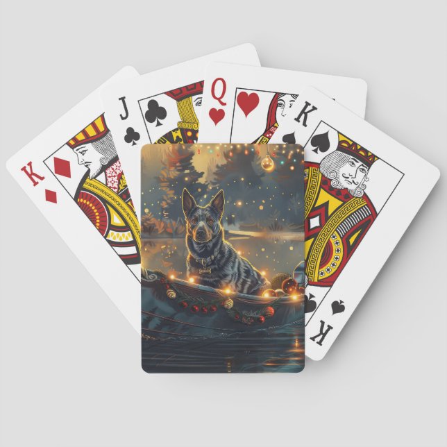 Blå Heeler-julfesten - resa Casinokort (Baksidan)