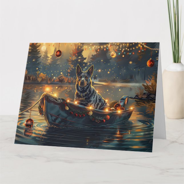 Blå Heeler-julfesten - resa Kort (Framsida)