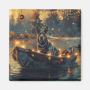 Blå Heeler-julfesten - resa Magnet