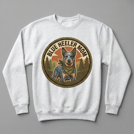 Blå Heeler Mamma Crewneck Nötkreatur Hund Mamma Gå T Shirt