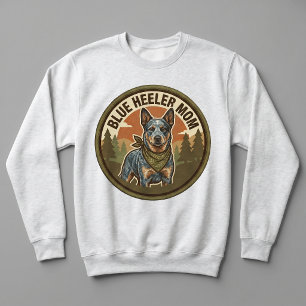 Blå Heeler Mamma Crewneck Nötkreatur Hund Mamma Gå T Shirt