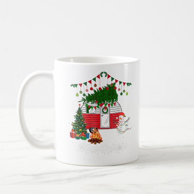 Blå Heeler med julsötare - Merry Christm Kaffemugg (Vänster)