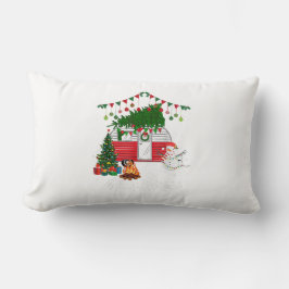 Blå Heeler med julsötare - Merry Christm Lumbarkudde