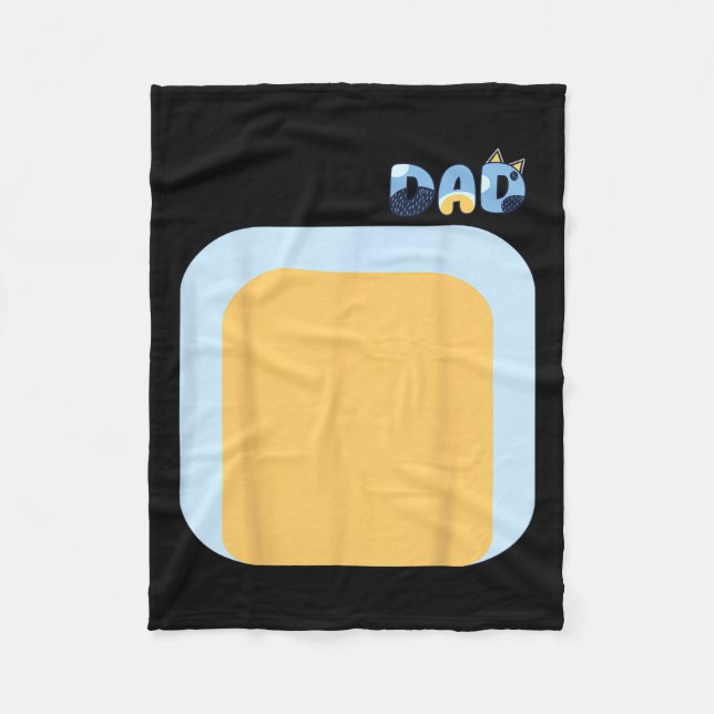 Blå Heeler Pappa-matchande familjekostnader Diy H Fleecefilt (Framsidan)