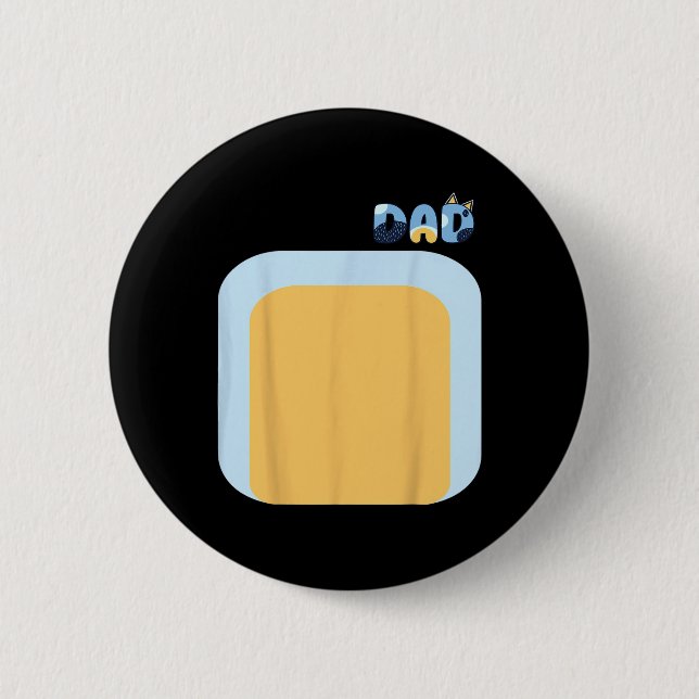 Blå Heeler Pappa-matchande familjekostnader Diy H Knapp (Framsida)