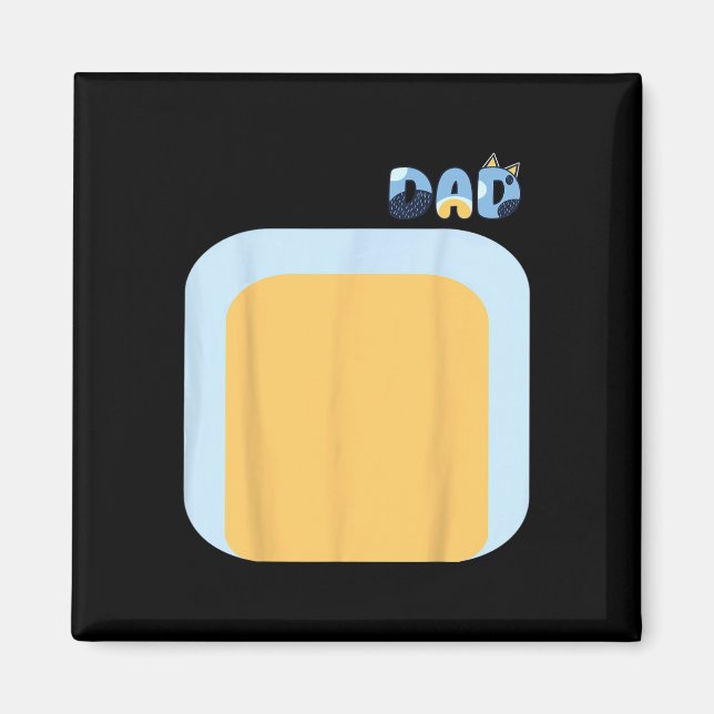 Blå Heeler Pappa-matchande familjekostnader Diy H Magnet (Framsidan)