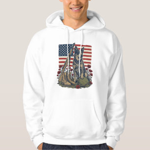 Blå Heeler Patriotiskt Minnesmärke Vintage Gravyr  Hoodie