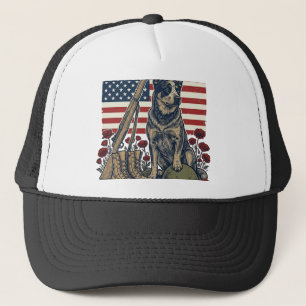 Blå Heeler Patriotiskt Minnesmärke Vintage Gravyr Keps