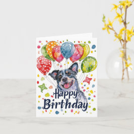 Blå Heeler Viket Greeting Card Kort